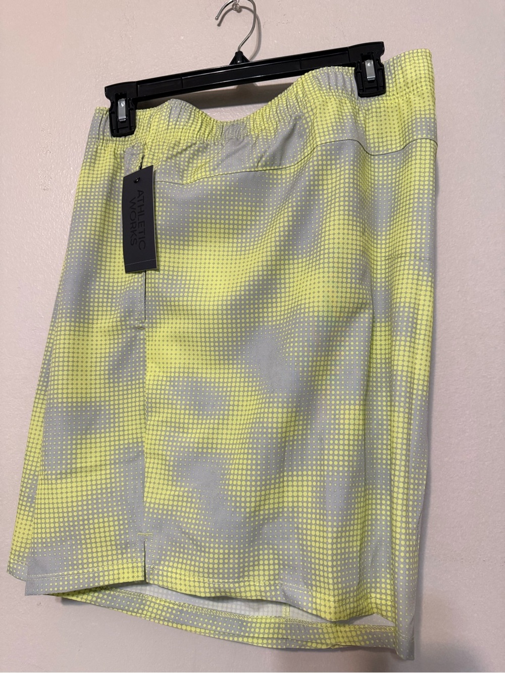 Athletic Works Neon Yellow and Light Gray Mosaic Mini Skirt